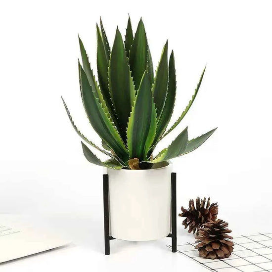 Artificial Aloe Vera Fake Succulents Simulated Agave Green Tropical Leaves by DSERS