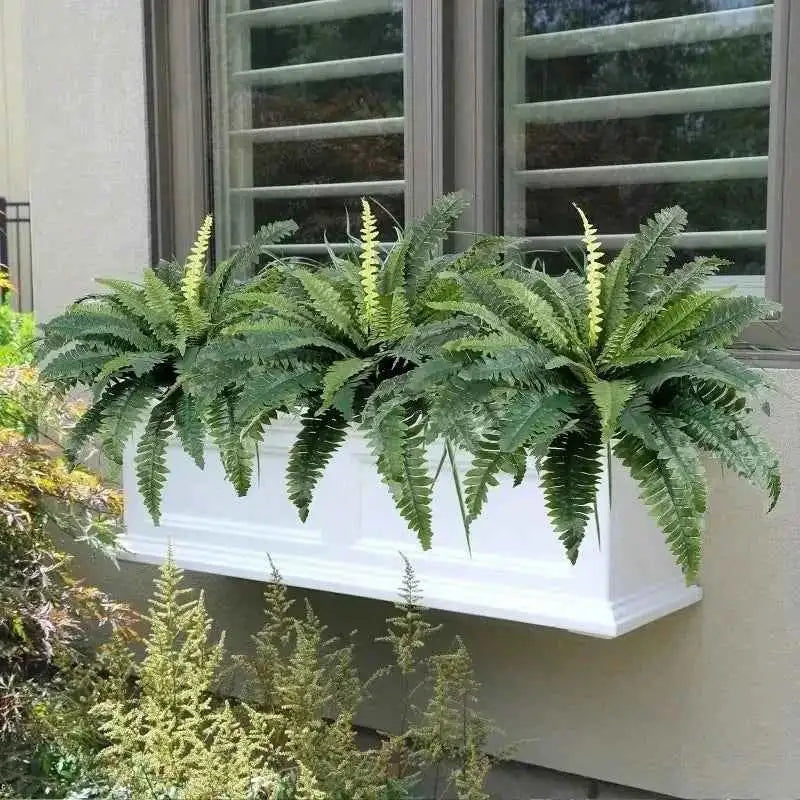 Realistic Boston Ferns 57cm/67cm Artificial Boston Fern Plants 38 Leaves UV Resistant Fake Ferns Greenery for Door Porch Decors by DSERS
