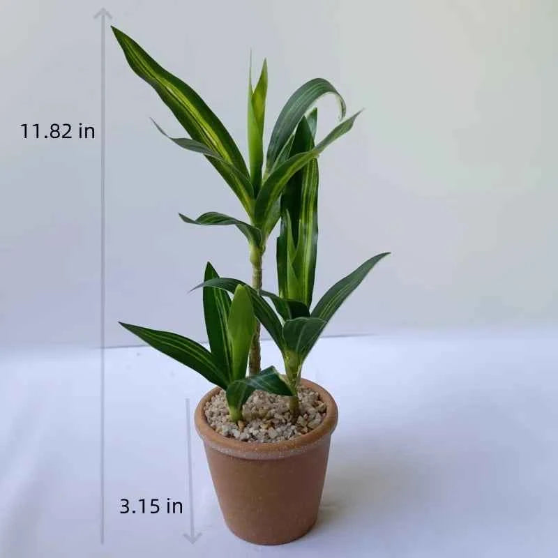 Artificial Lucky Bamboo Plant Green Potted Garden Outdoor Living Room Desktop Aesthetic Space Tropical Rainforest Home Decor by DSERS