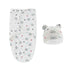 100% Organic Cotton Baby Swaddle Blanket Wrap Hat Set for Infant Adjustable Newborn Swaddle Baby Swaddle for 0-3 Month by DSERS
