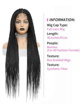 36Inch Cornrow Braided Wigs Synthetic Full Lace Knotless Braided Lace Wig With Baby Hair Small Part Braids Wig For Black Women Braided Wigs by DSERS / AliHairs Store