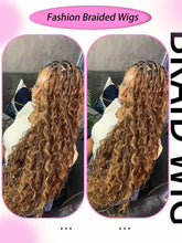 Boho Knotless Braided Wigs Synthetic Full Lace Braids With Curly Hair Ends Goddess Ombre Blonde Box Braided Wigs With Baby Hair Braided Wigs by DSERS / AliHairs Store