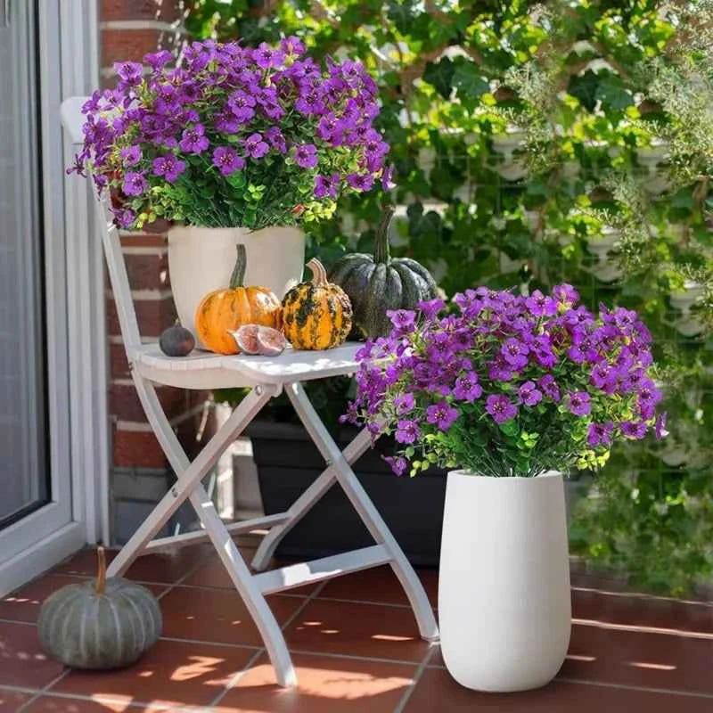 Fake Flowers Outdoor UV Resistant Faux Plants For Outside Yard Wedding Indoor Home Kitchen Farmhouse Decor Artificial Plants by DSERS