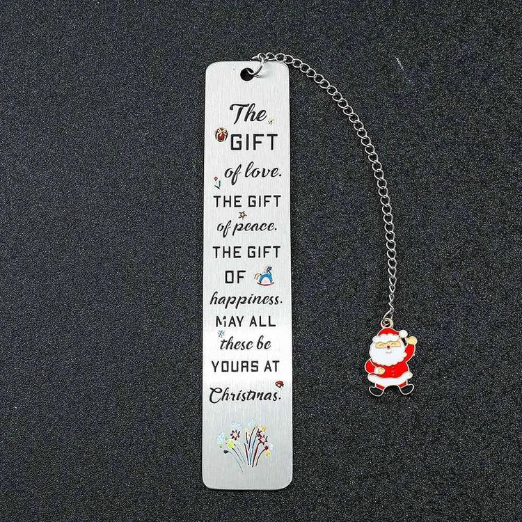A stainless steel pendant bookmark about Christmas, the warmest Christmas reading gift for loved ones on Christmas Eve. metal Bokkmark by DSERS