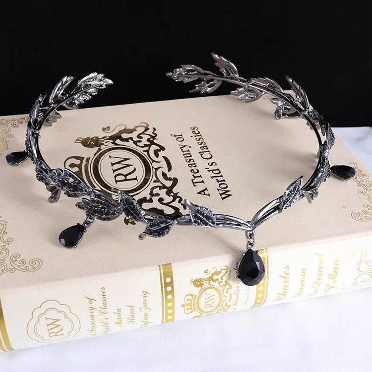 Luxury Crystal Crown Bridal Hair Accessories Wedding Rhinestone Waterdrop Leaf Tiara Crown Headband Frontlet Brides Hair Jewelry Tiaras by DSERS