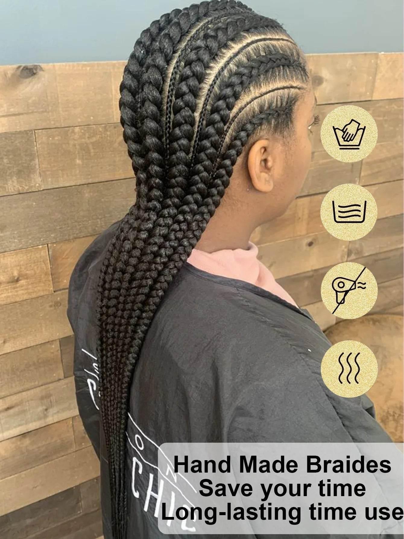 Cornrow Braids Wig Synthetic Full Lace Front Braided Wigs For Black Women 36 Inches Long Locs Goddess Braids Wig With Baby Hair Braids Wig by DSERS / AliHairs Store
