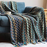 Bohemian Couch Blanket Large Knitted Tassel Throw for Bed Chair Sofa Couch Cover All-Season Blankets Home Decor Soft Comfortable by DSERS