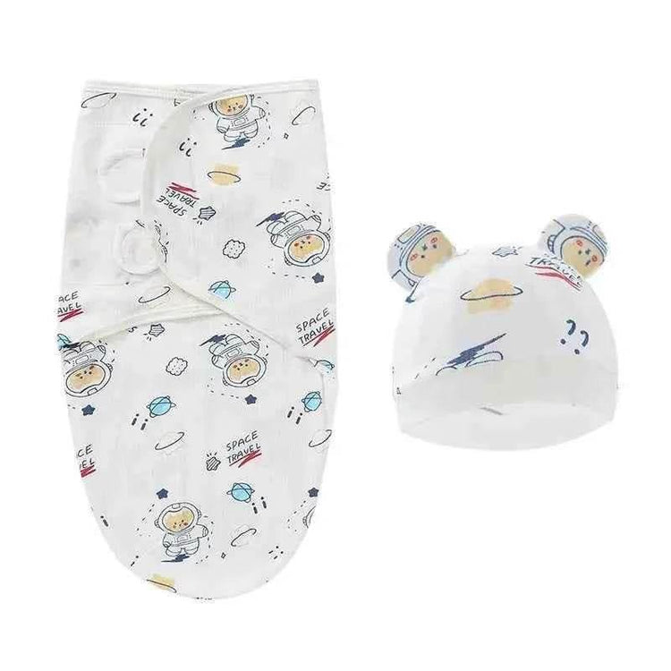 Newborn Baby Wrap Anti-Startle 2Pcs/Set Baby Swaddle Sleeping Cocoon Design 100%Cotton Baby Adjustable Blanket 0-6 Months by DSERS