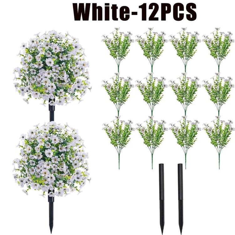 Fake Flowers Outdoor UV Resistant Faux Plants For Outside Yard Wedding Indoor Home Kitchen Farmhouse Decor Artificial Plants by DSERS