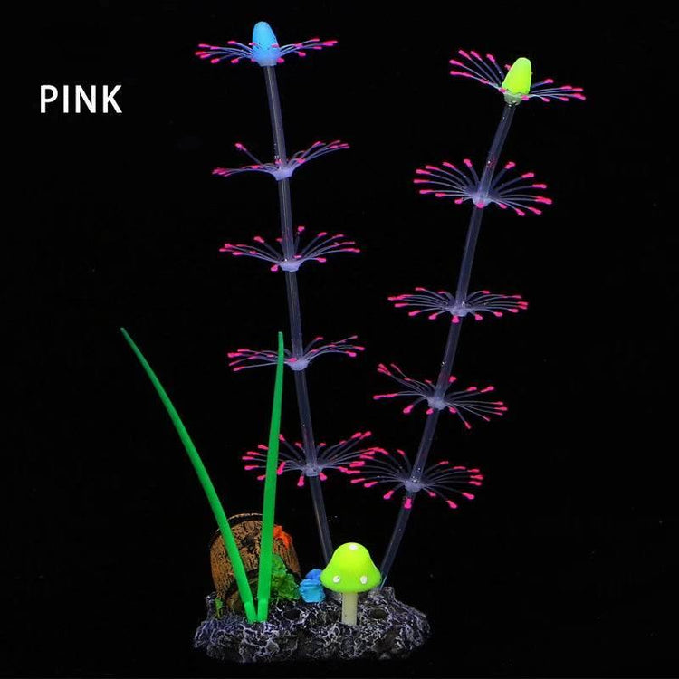 Simulation Aquatic Plants Fluorescent Silicone Water Grass Fish Tank Landscape Aquarium Decoration Coral Landscaping Home Decor by DSERS