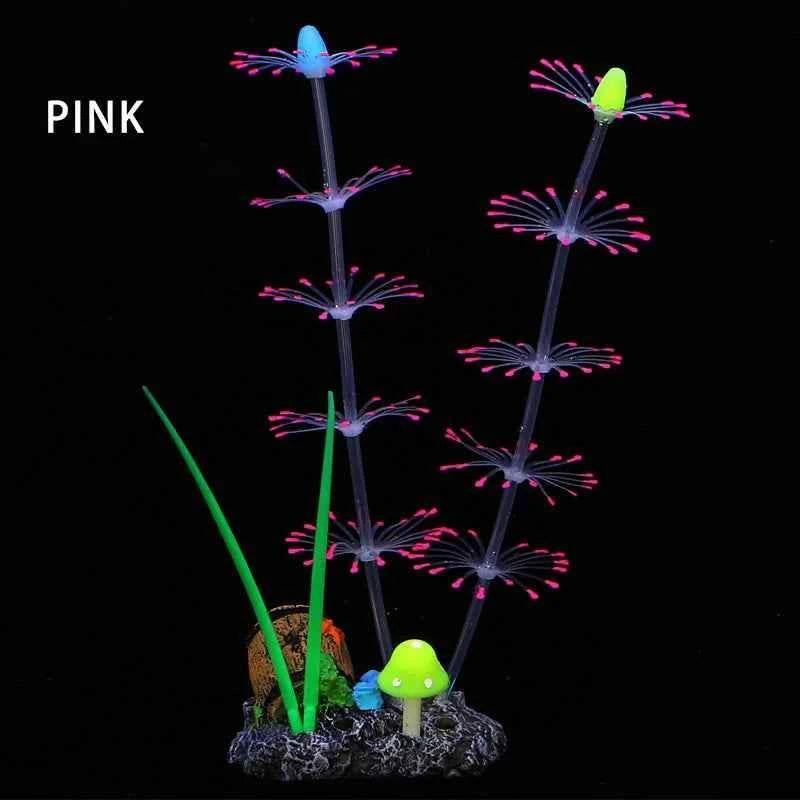 Simulation Aquatic Plants Fluorescent Silicone Water Grass Fish Tank Landscape Aquarium Decoration Coral Landscaping Home Decor by GiFTiFY