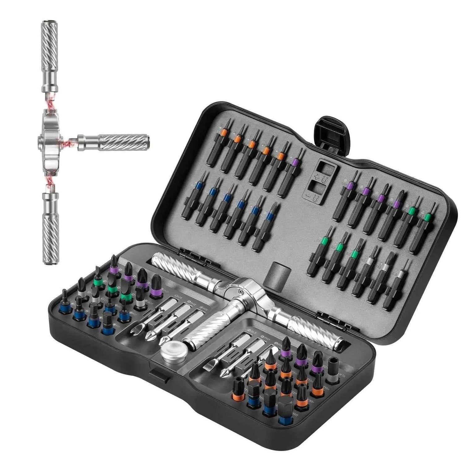 VMAN Precision 66in1 magnetic ratchet screwdriver set Detachable T - handle magneticizer Fix furniture, electronics & glasses Ratchet Screwdriver by DSERS