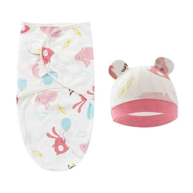 Newborn Baby Wrap Anti-Startle 2Pcs/Set Baby Swaddle Sleeping Cocoon Design 100%Cotton Baby Adjustable Blanket 0-6 Months by DSERS