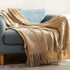 Bohemian Couch Blanket Large Knitted Tassel Throw for Bed Chair Sofa Couch Cover All-Season Blankets Home Decor Soft Comfortable by DSERS