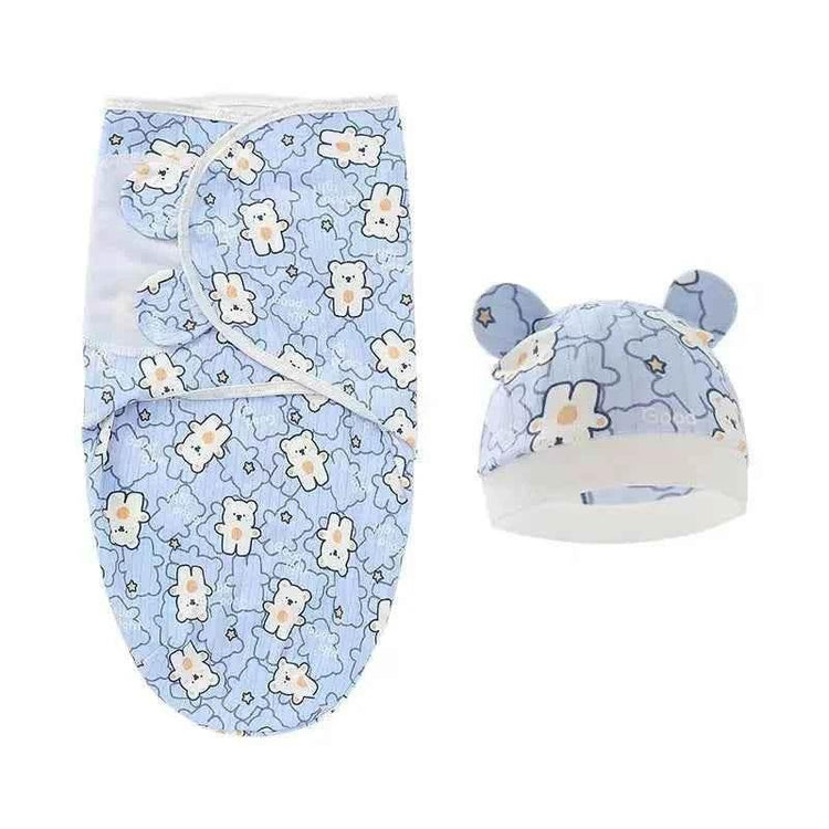 Newborn Baby Wrap Anti-Startle 2Pcs/Set Baby Swaddle Sleeping Cocoon Design 100%Cotton Baby Adjustable Blanket 0-6 Months by DSERS