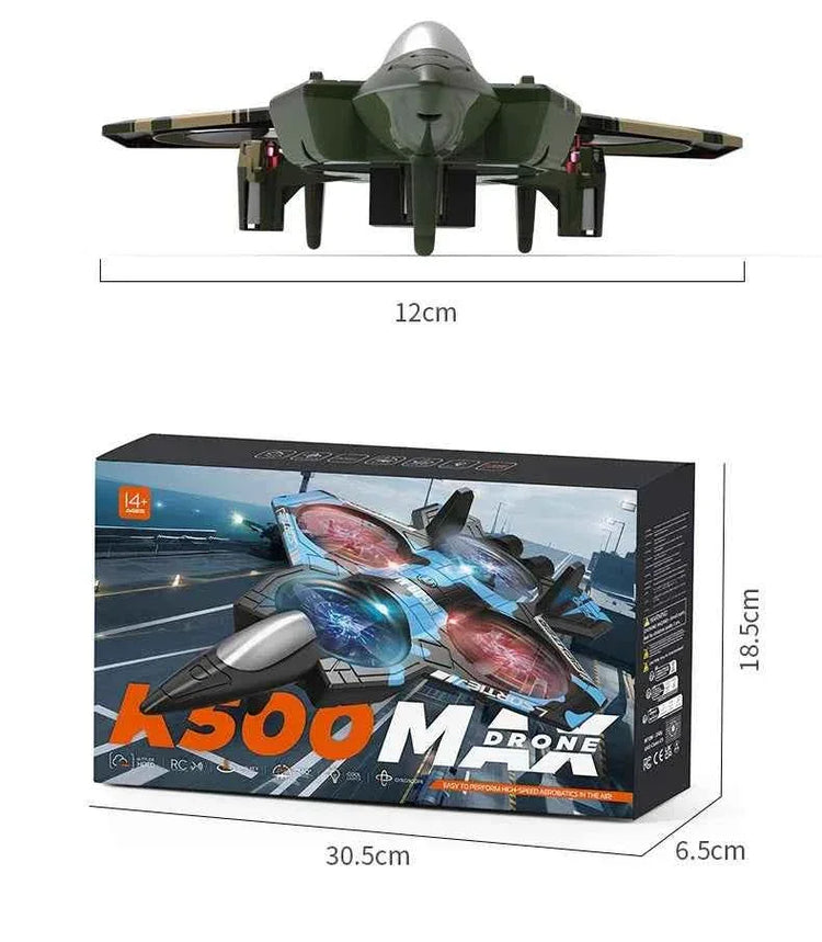 K500MAX Drone Fighter Jet 4k HD Professional Drone Camera WIFI Fpv Aircraft Quadcopte Aerial Photography Drone Birthday Toys Jet Fighter Toy by DSERS