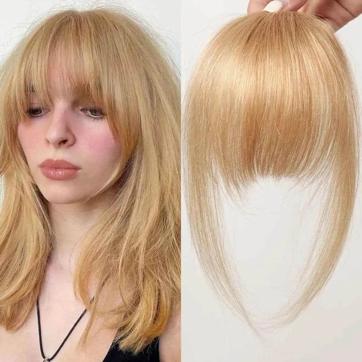 100% Human Hair Bangs Clips in Air Fringe Bangs Hairpiece for Women Platinum Blonde Remy Human Hair Bangs Hair Extension 4.5inch Hair Accessories by Zopi / AliExpress