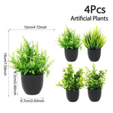 1/4pcs Artificial Plants Potted Green Bonsai Small Tree Grass Plant Pot Ornament Fake Flower for Home Garden Decor Wedding Party by DSERS
