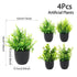 1/4pcs Artificial Plants Potted Green Bonsai Small Tree Grass Plant Pot Ornament Fake Flower for Home Garden Decor Wedding Party by DSERS