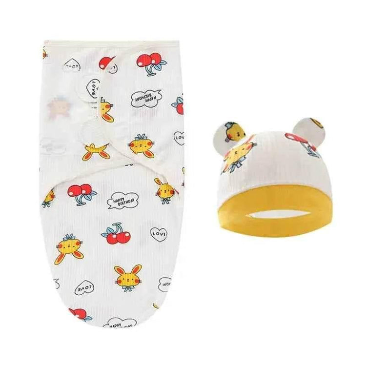Newborn Baby Wrap Anti-Startle 2Pcs/Set Baby Swaddle Sleeping Cocoon Design 100%Cotton Baby Adjustable Blanket 0-6 Months by DSERS