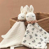 Infant Baby Appease Comforting Towel Crochet Rabbit Burp Cloth Sleep Soothing Doll Toy Pacify Soother Bib for Toddlers A2UB by DSERS