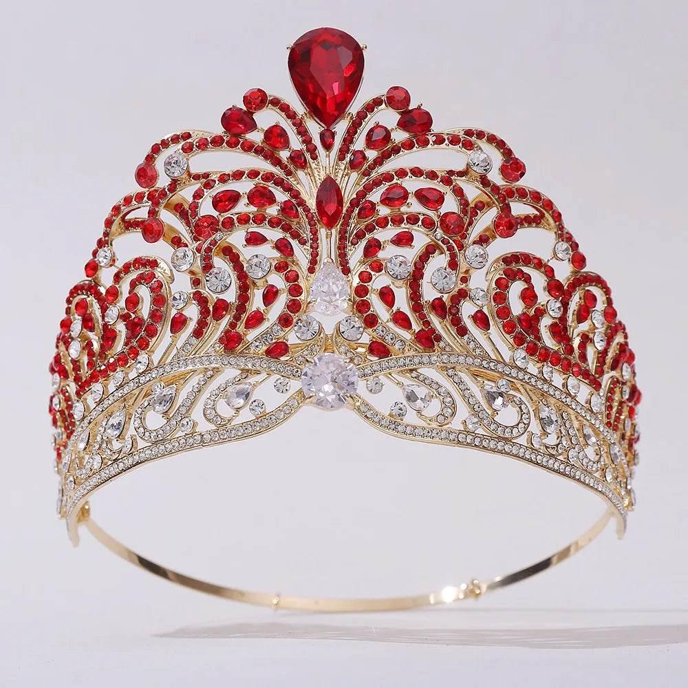 European Miss Universe Big Forest Crystal Wedding Crowns Cubic Zircon Crown Queen Rhinestone Tiara Party Stage Show Hair Jewelry Tiaras by DSERS