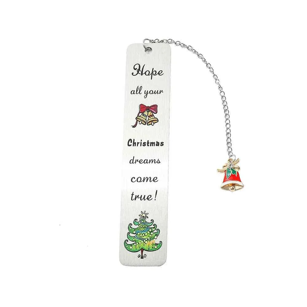 A stainless steel pendant bookmark about Christmas, the warmest Christmas reading gift for loved ones on Christmas Eve. by DSERS