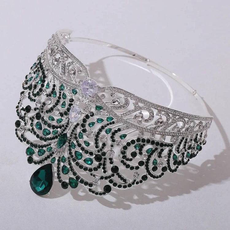 European Miss Universe Big Forest Crystal Wedding Crowns Cubic Zircon Crown Queen Rhinestone Tiara Party Stage Show Hair Jewelry Tiaras by DSERS