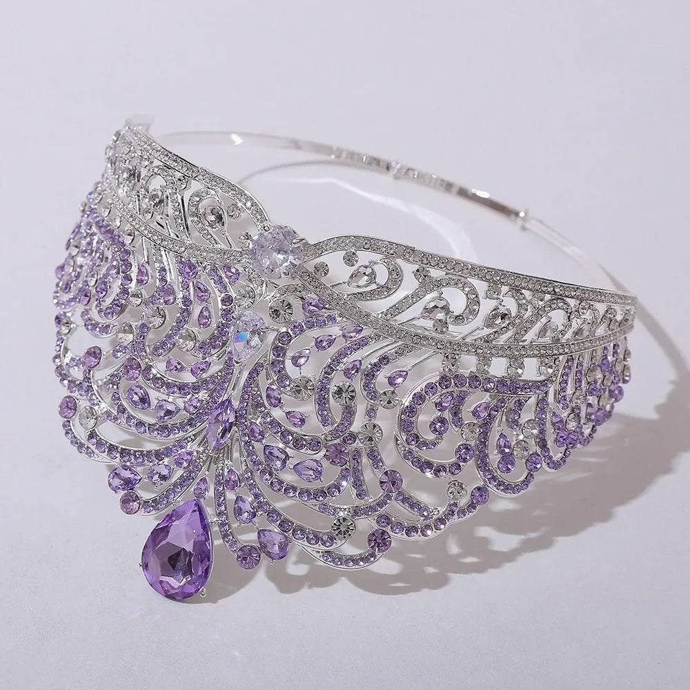 European Miss Universe Big Forest Crystal Wedding Crowns Cubic Zircon Crown Queen Rhinestone Tiara Party Stage Show Hair Jewelry Tiaras by DSERS