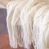 Bohemian Couch Blanket Large Knitted Tassel Throw for Bed Chair Sofa Couch Cover All-Season Blankets Home Decor Soft Comfortable by DSERS
