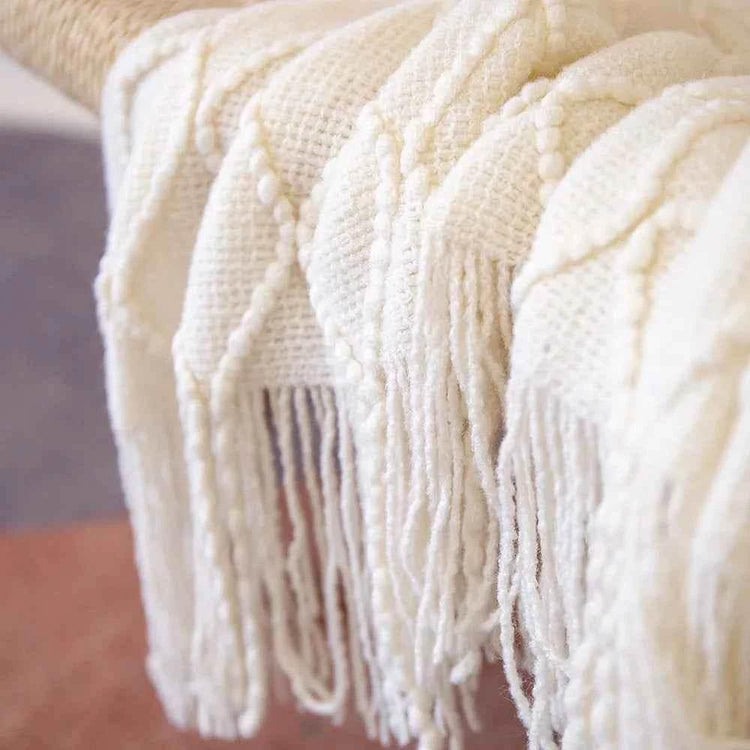 Bohemian Couch Blanket Large Knitted Tassel Throw for Bed Chair Sofa Couch Cover All-Season Blankets Home Decor Soft Comfortable by DSERS