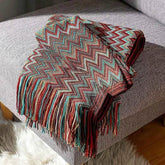 Bohemian Couch Blanket Large Knitted Tassel Throw for Bed Chair Sofa Couch Cover All-Season Blankets Home Decor Soft Comfortable by DSERS