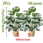 Realistic Artificial Monstera Plant with White Striped Leaves - Perfect for Indoor/Outdoor Decor Weddings Hotels Gardens by DSERS