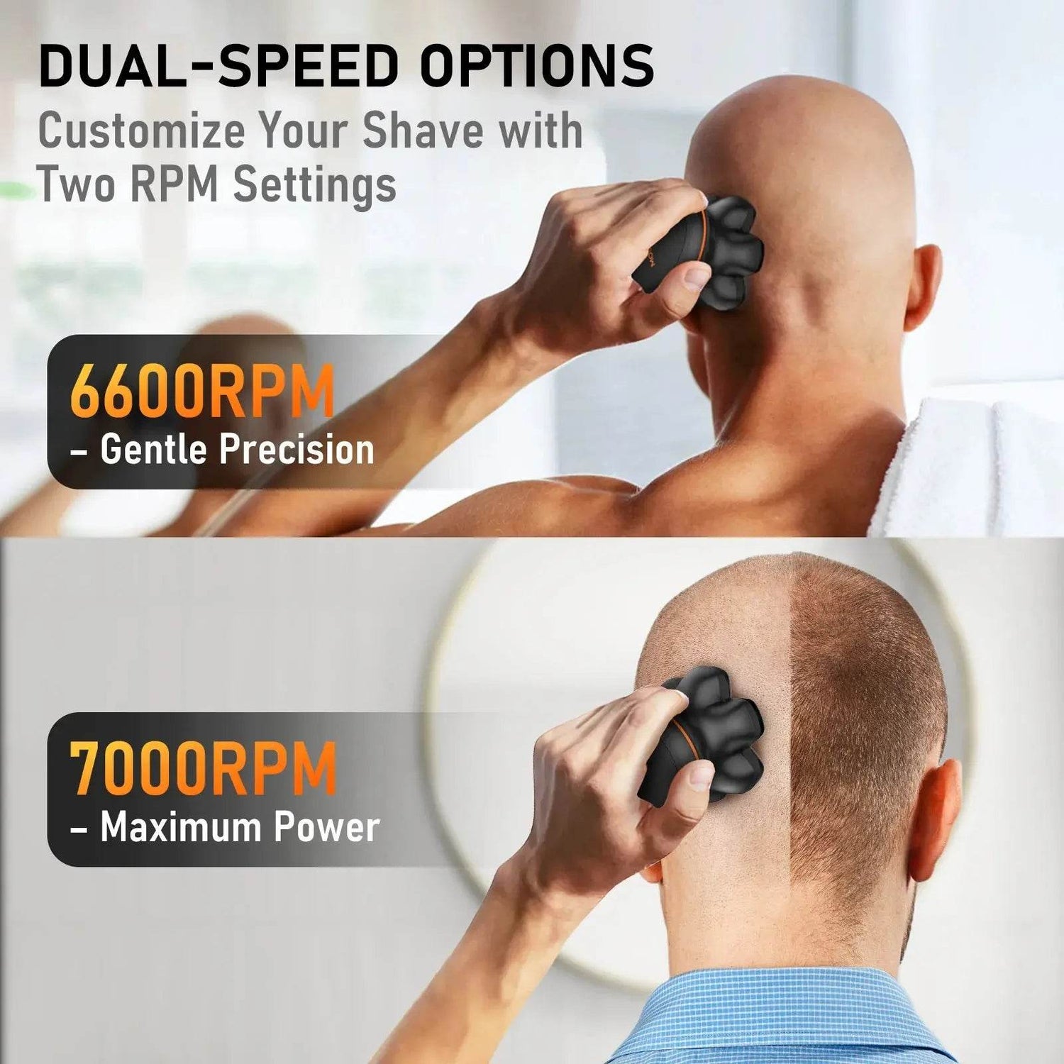 MAXGROOM 7D Head Shaver for Bald Men IXP6 Waterproof USB Rechargeable Electric Hair Trimmer Beard Floating Blade Magnetic Razor Head Shaver for Bald Men by DSERS