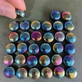 100g/3.52oz(Approx. 18-25pcs) Oblate Bead Glass Mosaic Tiles Colorful Round Mosaic Making Material Multi Diameter DIY Craft Tile by DSERS