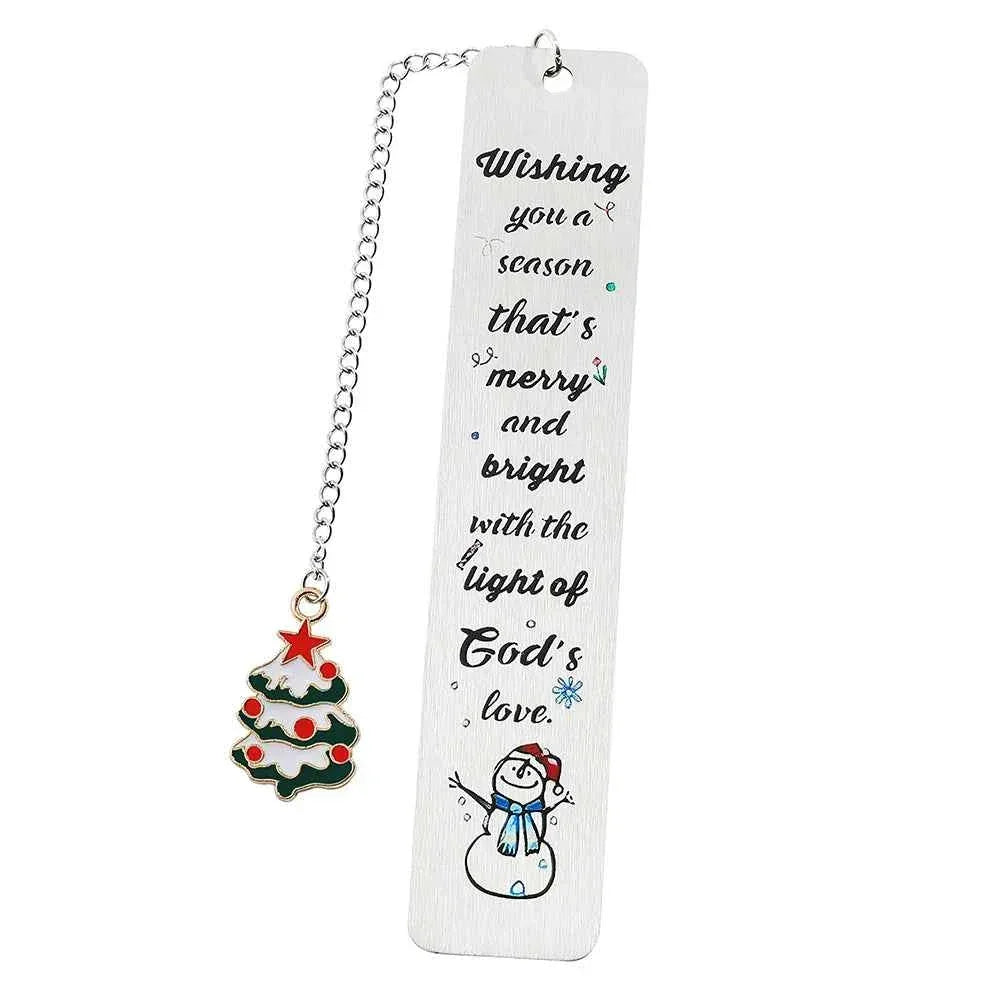 A stainless steel pendant bookmark about Christmas, the warmest Christmas reading gift for loved ones on Christmas Eve. metal Bokkmark by DSERS