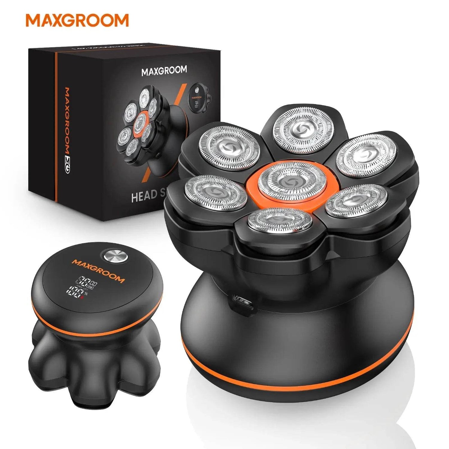 MAXGROOM 7D Head Shaver for Bald Men IXP6 Waterproof USB Rechargeable Electric Hair Trimmer Beard Floating Blade Magnetic Razor Head Shaver for Bald Men by DSERS