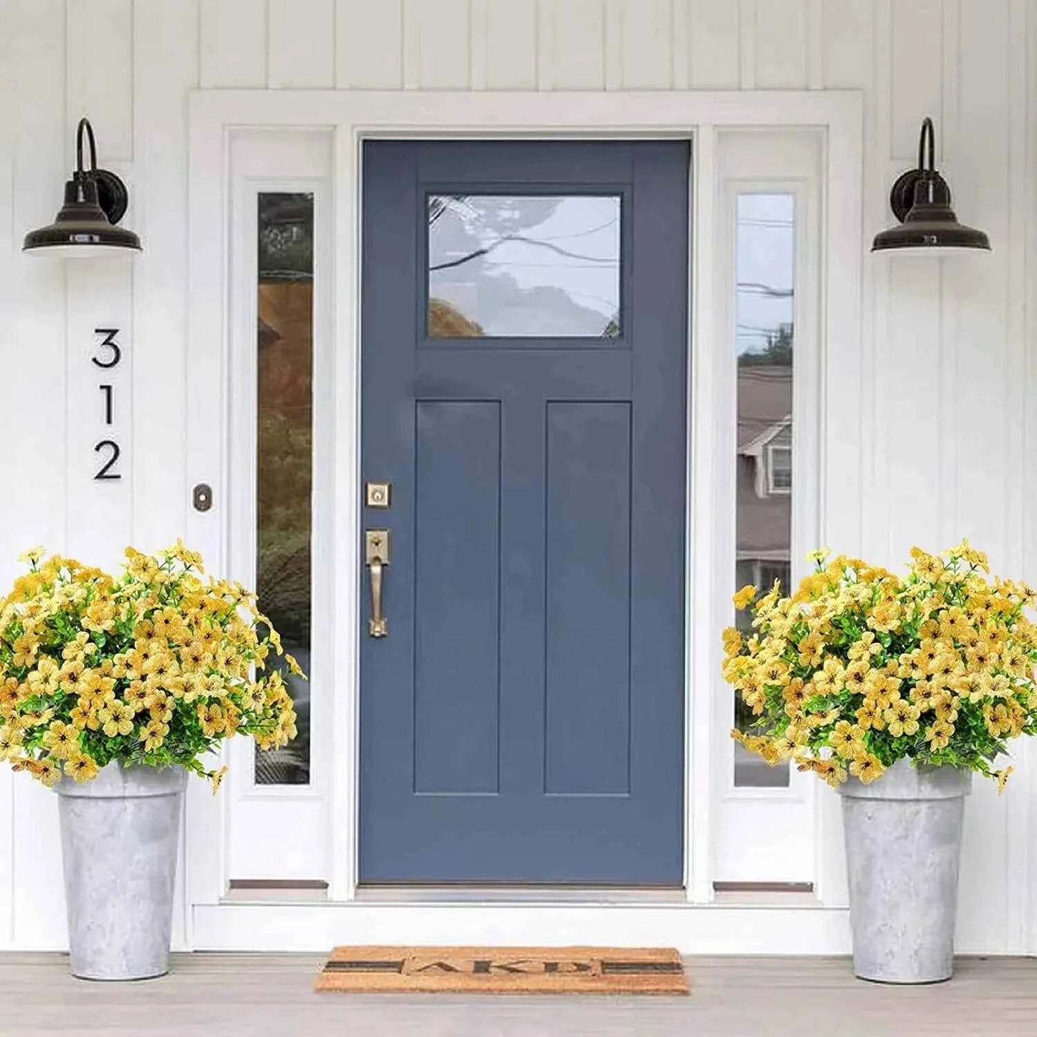 Fake Flowers Outdoor UV Resistant Faux Plants For Outside Yard Wedding Indoor Home Kitchen Farmhouse Decor Artificial Plants by DSERS