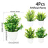 1/4pcs Artificial Plants Potted Green Bonsai Small Tree Grass Plant Pot Ornament Fake Flower for Home Garden Decor Wedding Party by DSERS
