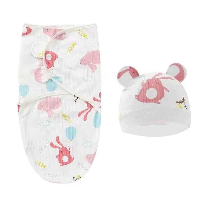 Newborn Baby Wrap Anti-Startle 2Pcs/Set Baby Swaddle Sleeping Cocoon Design 100%Cotton Baby Adjustable Blanket 0-6 Months by DSERS