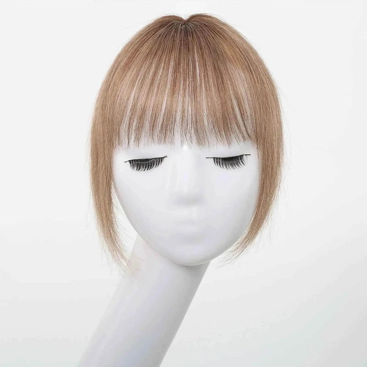 100% Remy Human Hair Toppers with Bangs Light Brown Hairpieces 3D Wispy Human Hair Bangs for Women Thin Hair Real Human Hair Topper Clip In Hair Accessories by Zopi / AliExpress