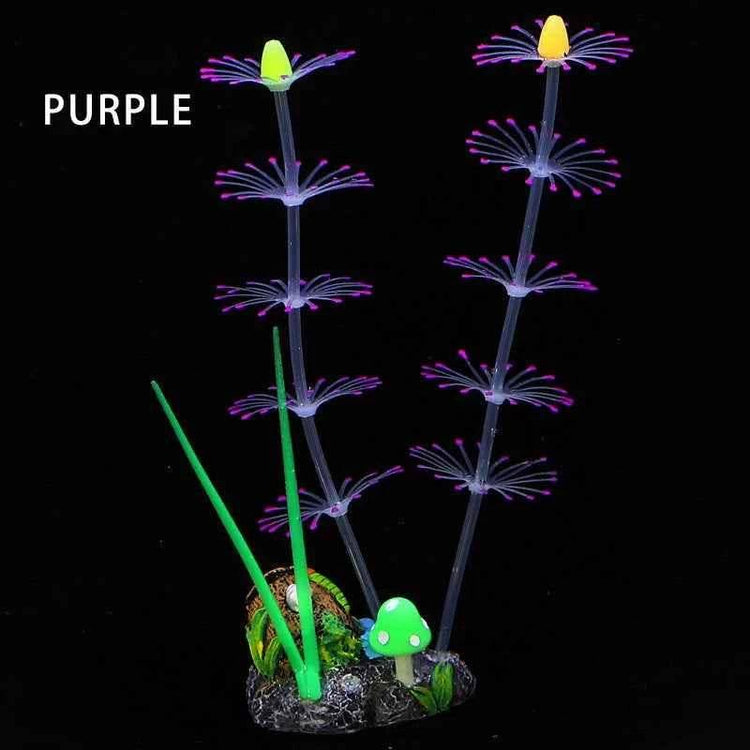 Simulation Aquatic Plants Fluorescent Silicone Water Grass Fish Tank Landscape Aquarium Decoration Coral Landscaping Home Decor by GiFTiFY