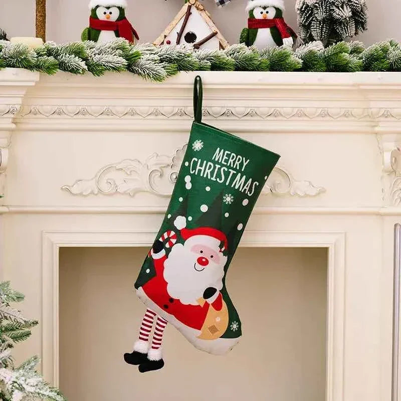 Christmas Stocking Large Stockings Santa Snowman Candy Gift Socks Tree Ornament Decorations for Family Holiday Xmas Party Decor by DSERS