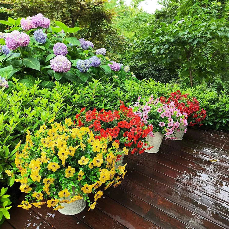 Fake Flowers Outdoor UV Resistant Faux Plants For Outside Yard Wedding Indoor Home Kitchen Farmhouse Decor Artificial Plants by DSERS