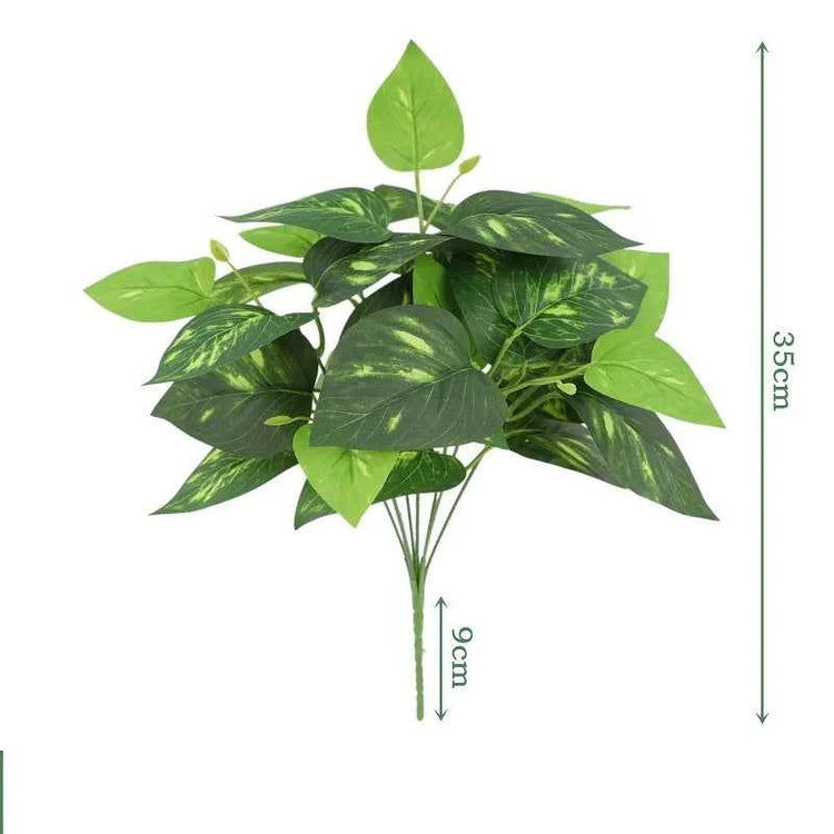 Artificial Plants Leaves Silk Tortoiseshell Leaf Dieffenbough Fake Small Fairy Taro Simulation Green Plant Living Room Decor by DSERS