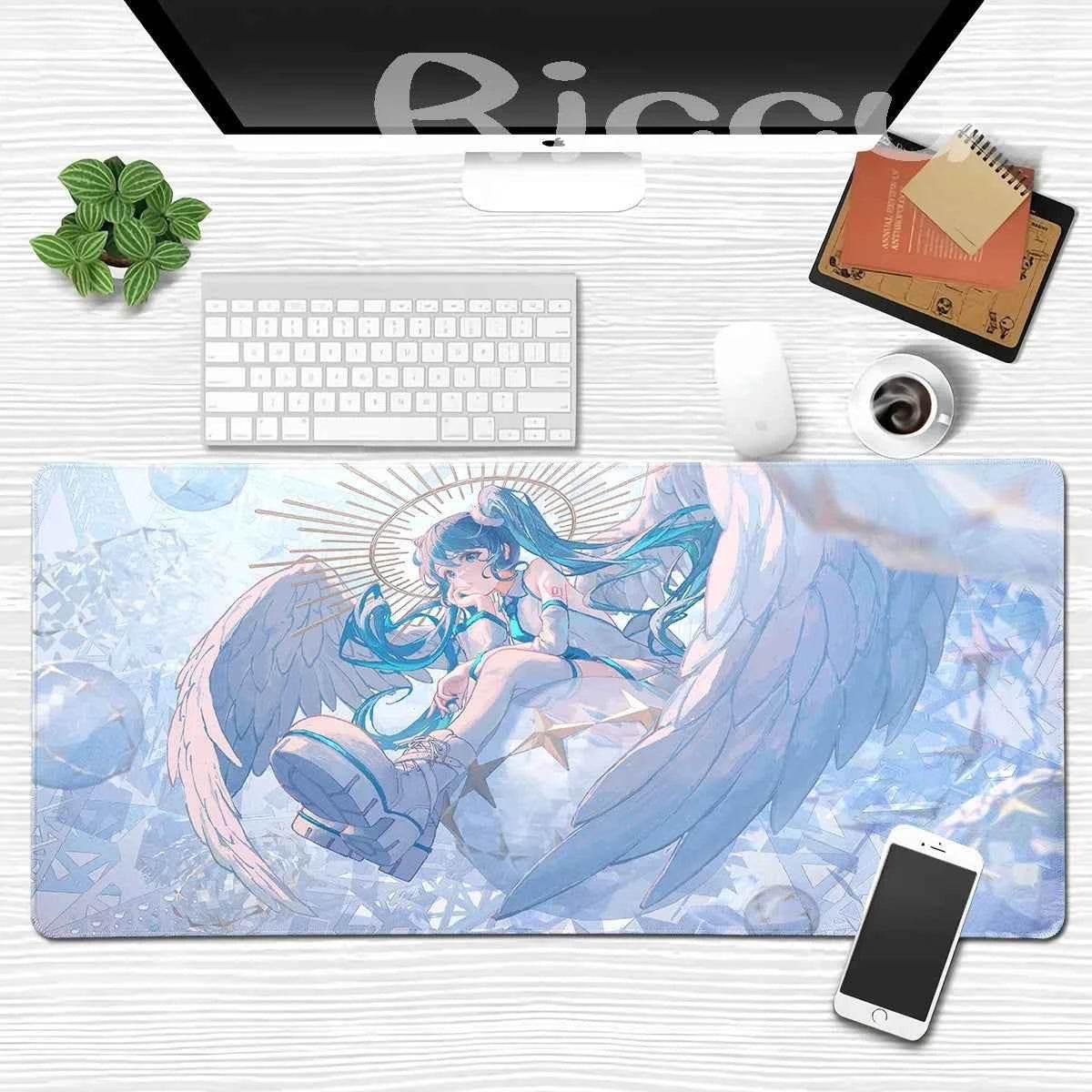 Large Gaming Mouse Pad Hatsune M-miku Mousepad PC Gamer Desk Mat Office Decoration Mouse Mat E-Sports Playmat Game Accessories by DSERS