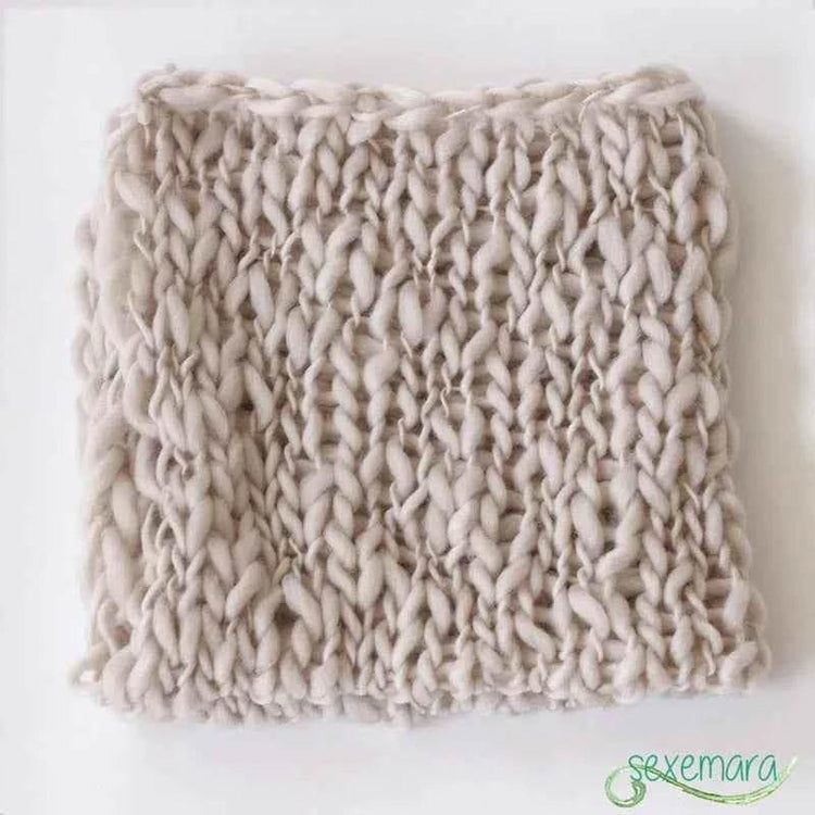 Wool Crochet Newborn Baby Girls Boys Blanket Newborn Photography Props,Crochet Knit Blanket Basket Background Filler 55*55cm by GiFTiFY