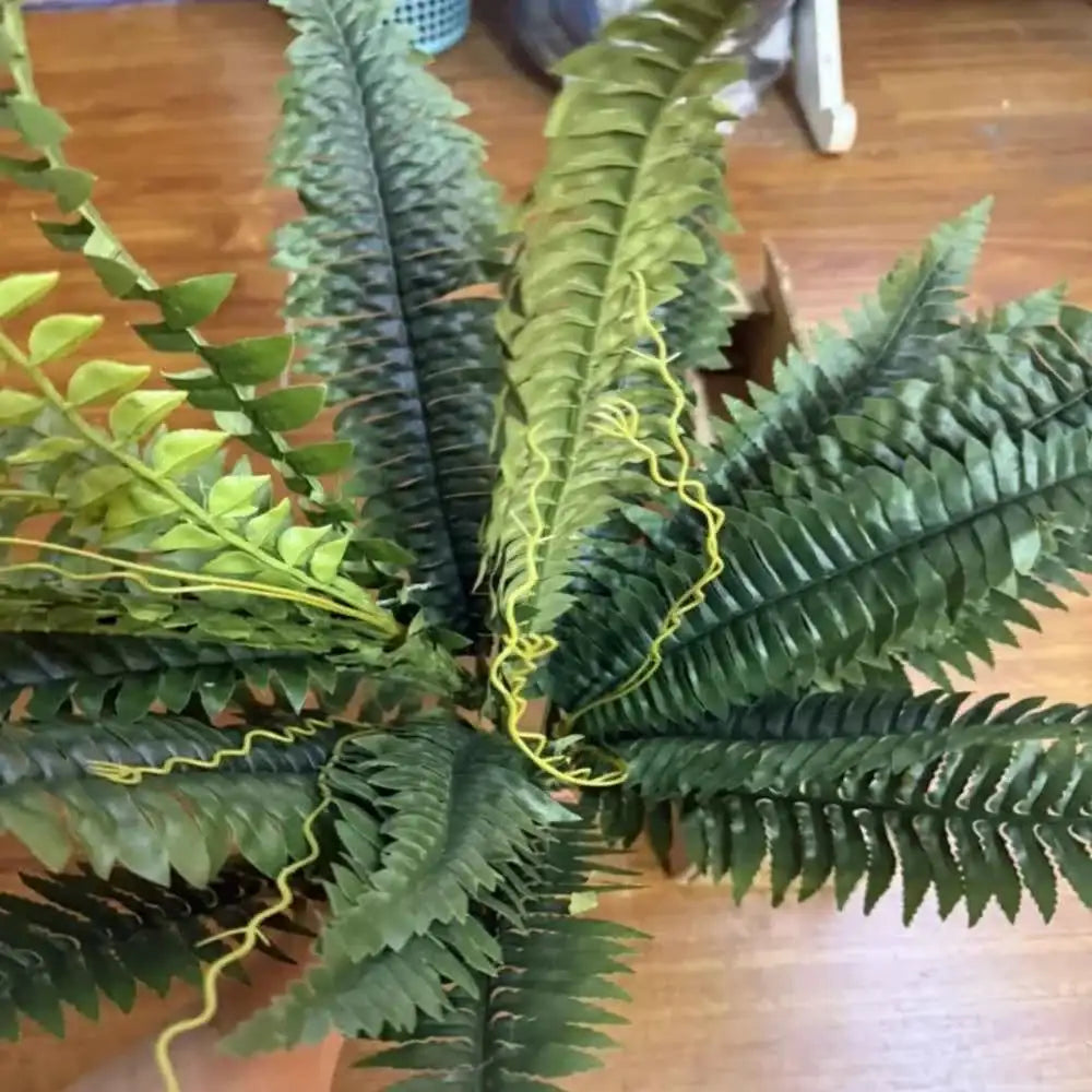 Realistic Boston Ferns 57cm/67cm Artificial Boston Fern Plants 38 Leaves UV Resistant Fake Ferns Greenery for Door Porch Decors by DSERS