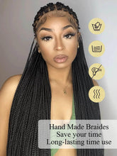 Knotless Box Braids Wig Long 36Inch Cornrow Braided Wigs Synthetic Full Lace Front Wig For Black Women Goddess Braiding Hair Wig Braided Wigs by DSERS / AliHairs Store