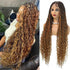 Synthetic Blonde Goddess Boho Box Braided Wigs For Women Braided Full Lace Wig With Curly Hair Ends Big Part Knotless Box Braids Wigs by DSERS / AliHairs Store